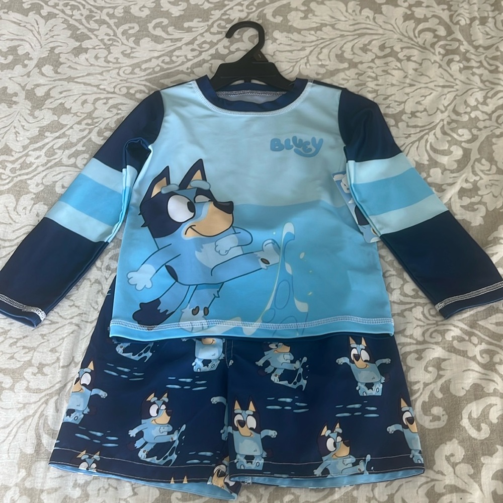 Bluey 2 piece rashguard & swim set.